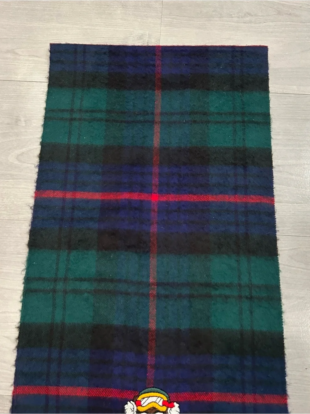 Vintage 1993 Looney Tunes Taz Tasmanian Devil Ski Plaid Scarf Made Japan